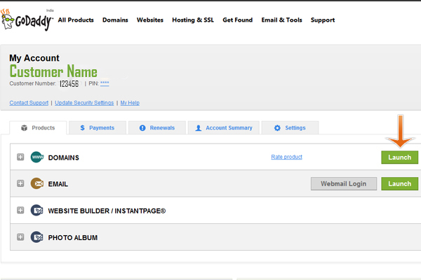 How to change nameserver in godaddy - Step 2