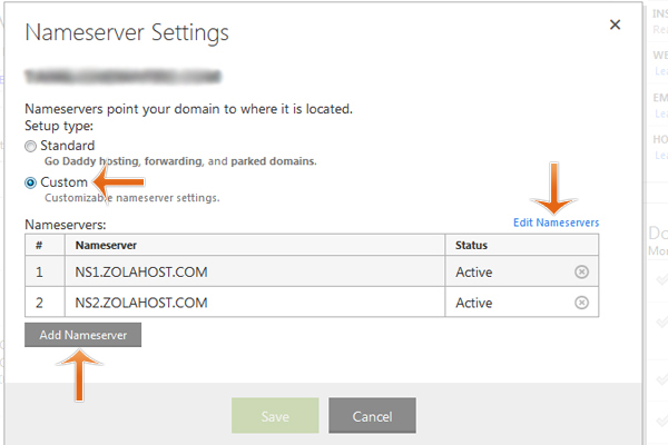 How to change nameserver in godaddy - Step 5