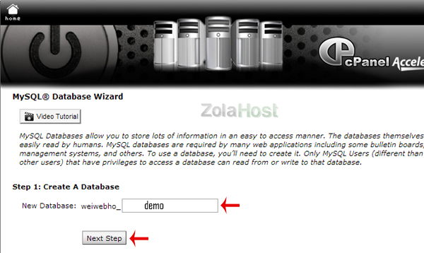 How To Create Database In cPanel - Step 3