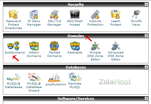How To Create A Sub domain In Cpanel - Step 2