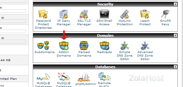 How To Add A Domain Name In cPanel - Step 1