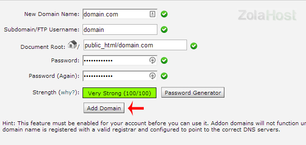 How To Add A Domain Name In cPanel - Step 2