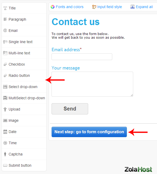 how to create a contact form 2